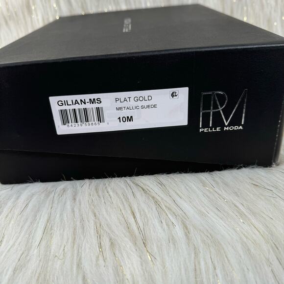 Pella Moda Womens Gilian Ankle Strap Sandal Gold Chunky Heel Platform 10 - Picture 12 of 12